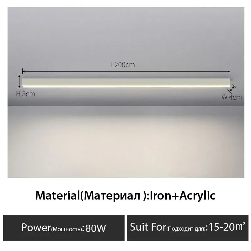 DecorBites™ Black Linear LED Ceiling Light for Aisle, Bedroom, Dining, Living Room – Minimalist Design