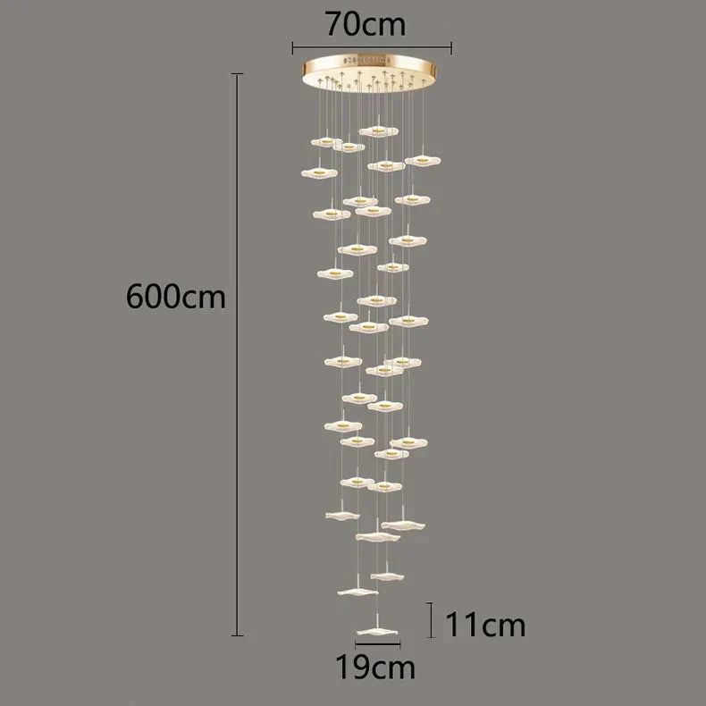 DecorBites™ Crystal Chandelier Stair Pendant Lamp Living Room Pendant Lights Interior Lighting
