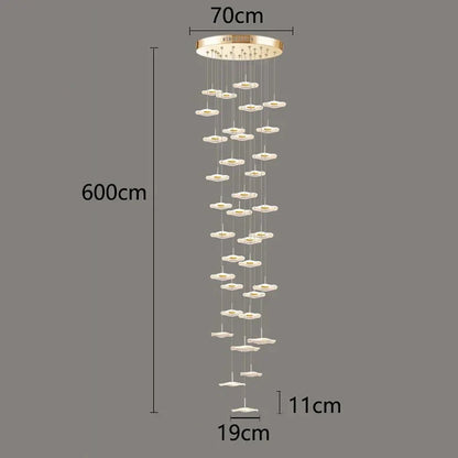 DecorBites™ Crystal Chandelier Stair Pendant Lamp Living Room Pendant Lights Interior Lighting