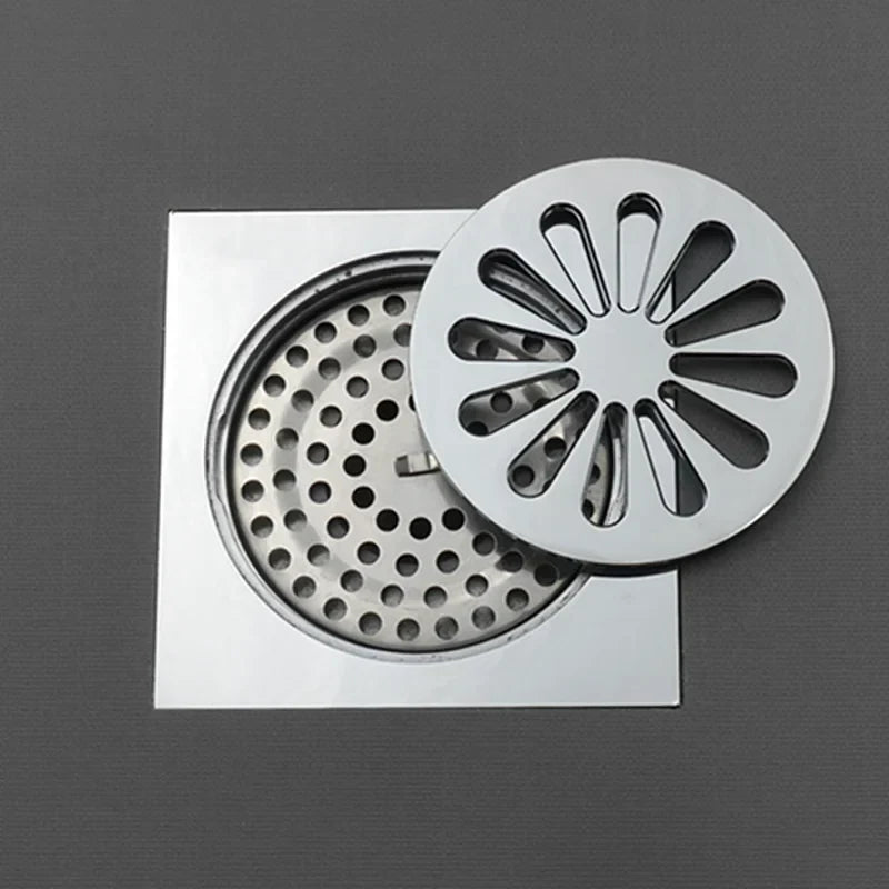 DecorBites™ Brass Square Shower Floor Drain for Kitchen and Bathroom, Insect-proof and Odor-proof