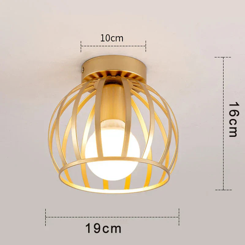 DecorBites™ Iron Cage Retro Ceiling Lamp for Home Lighting