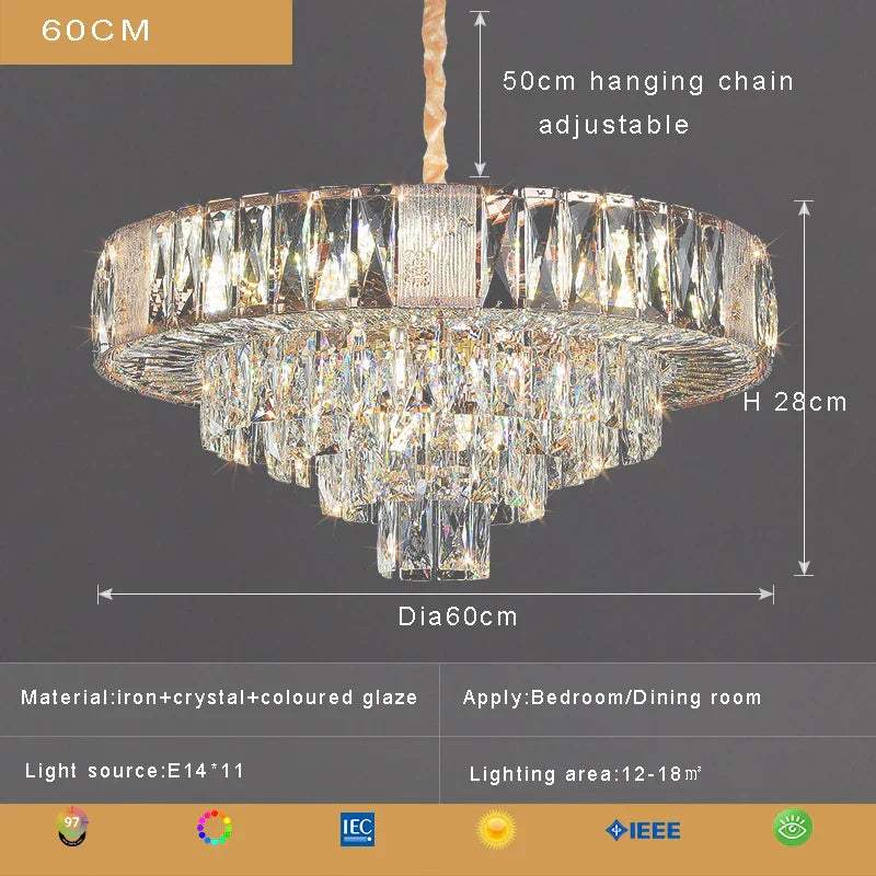 DecorBites™ Crystal Ceiling Chandelier for Home Decoration in Living Room & Bedroom
