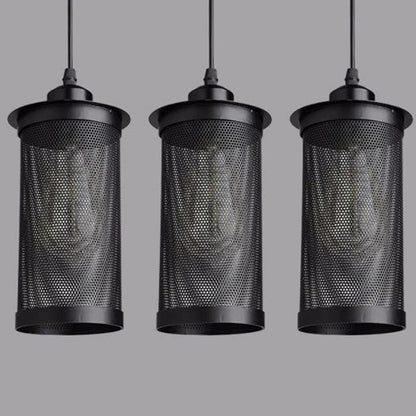 DecorBites™ Industrial Nordic Black Iron Cage Pendant Light Loft Hanging Lamp