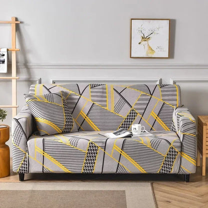 DecorBites™ Colorful Block Sofa Covers: Stretchy Loveseat Sectionals, Couch, Chair Slipcover
