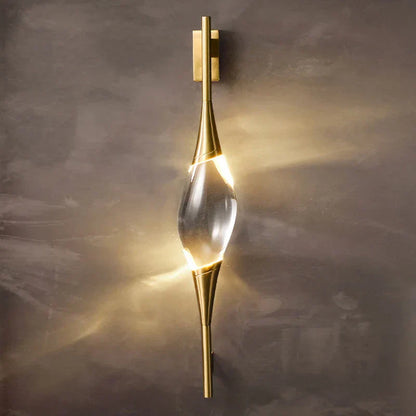 DecorBites™ Crystal Wall Sconce Copper Body Light for Bedside, Stair, Foyer, Dining Room