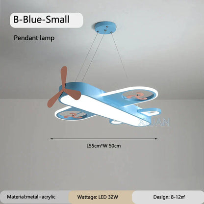 DecorBites™ Kids Airplane Pendant Lights Wood Metal Sconces Nursery School LED