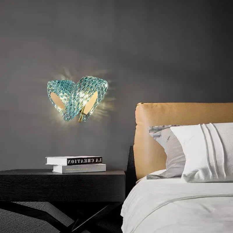 DecorBites™ Blue Glass Luxury Wall Sconce LED Light Fixture for Living Room Bedroom Aisle