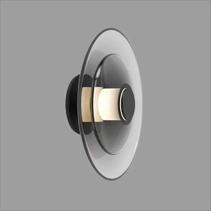 DecorBites™ Amber Glass Disc Wall Lamp LED Modern Minimalist Sconce Lighting