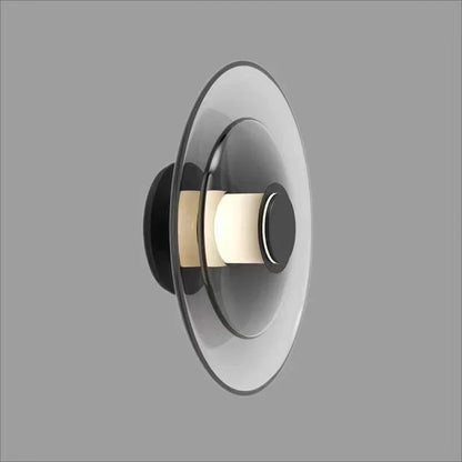DecorBites™ Amber Glass Disc Wall Lamp LED Modern Minimalist Sconce Lighting