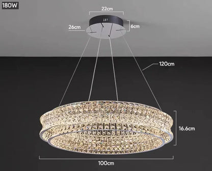 DecorBites™ K9 Crystal Luxury Chandelier for Restaurant Bar Hotel LED Lamps
