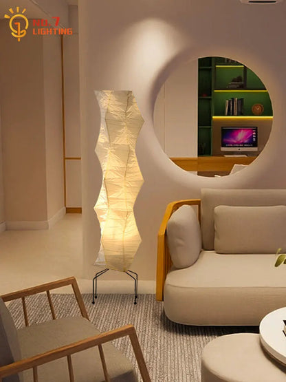 DecorBites™ Akari Noguchi Rice Paper Floor Lamp LED E27: Art Decor Interior Lighting for Living Room