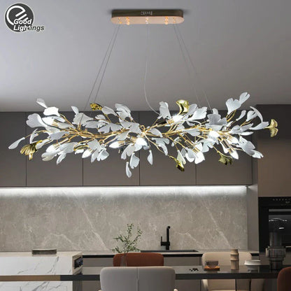 DecorBites™ Ginkgo Leaf Crystal Chandelier for Home Décor