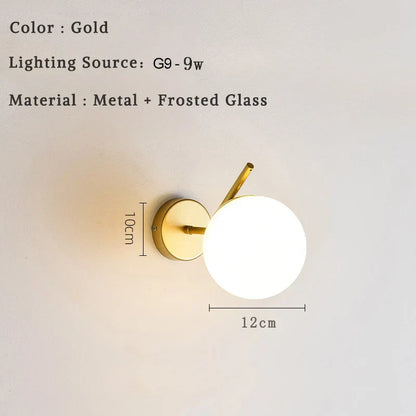 DecorBites™ Glass Ball LED Wall Lamp for Bedroom Living Room Indoor Lighting