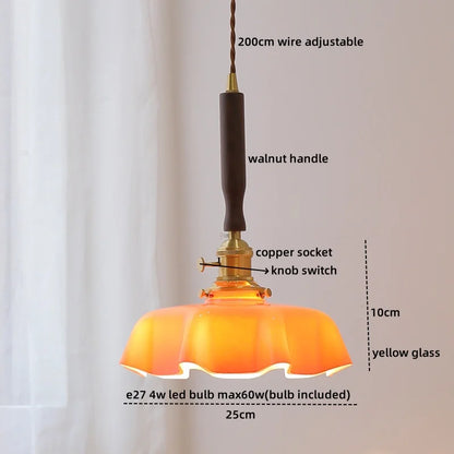DecorBites™ Blue Glass LED Pendant Lamp for Dining Living Room Bedroom