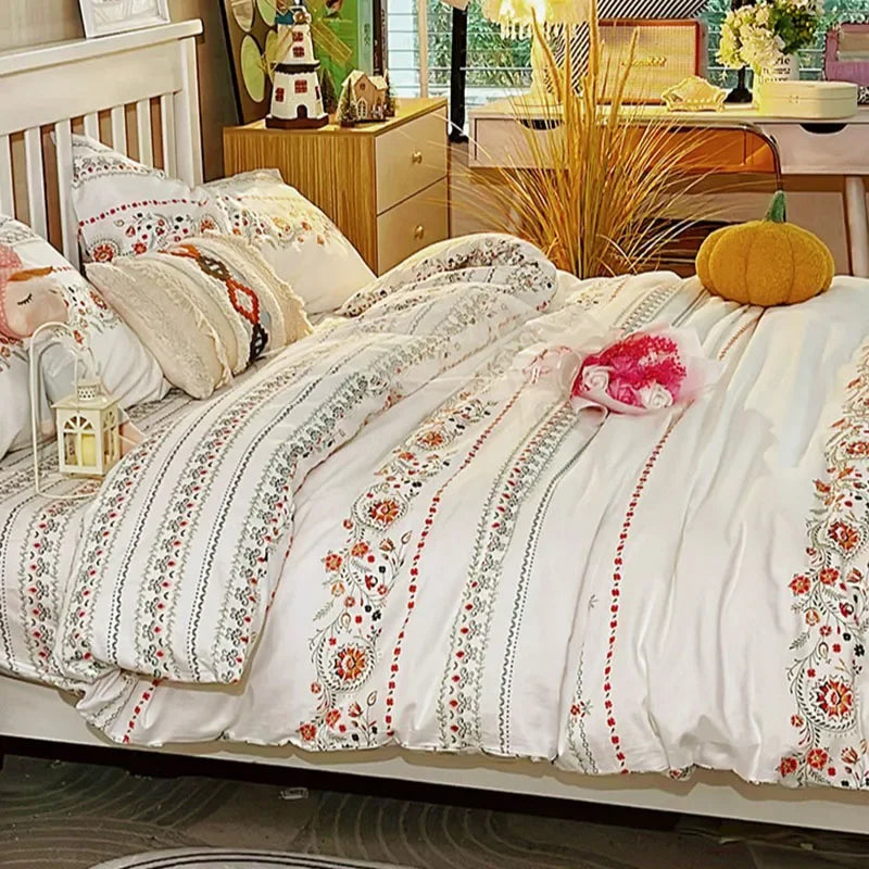 DecorBites™ Boho Cotton Printed Bedding Set | Super Soft Bed Sets for Single Double Size