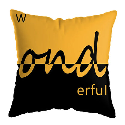 DecorBites™ Geometric Deer Print Pillowcase 45x45cm - Yellow Home Decor