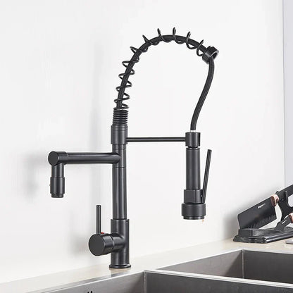 DecorBites™ Kitchen Faucet Pull Out Dual Spout Single Handle Mixer Tap 360 Rotation