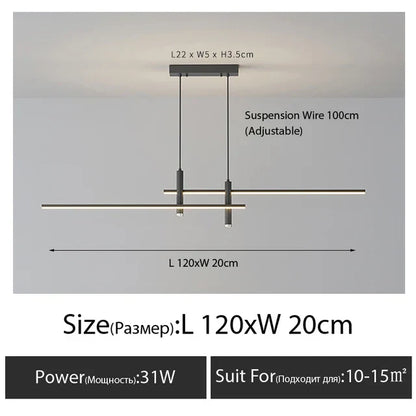 DecorBites™ Black Gold Nordic LED Pendant Chandelier for Dining Table - Modern Minimalist Design