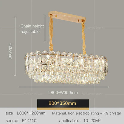 DecorBites™ Crystal Chandelier LED Light: Modern Luxury Restaurant Hall Lighting