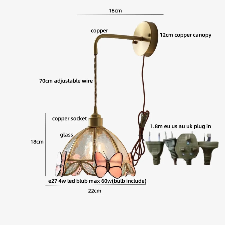 DecorBites™ Copper Adjustable LED Wall Light with Pull Chain Switch