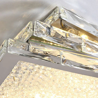 DecorBites™ Crystal Ceiling Lamp: Modern Gold Light Luxury LED Square Chrome Indoor Lighting