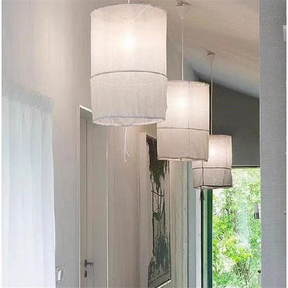 DecorBites™ Linen Cloth Pendant Light: Elegant Bohemian Fabric Chandelier for Home, Restaurant, Hotel