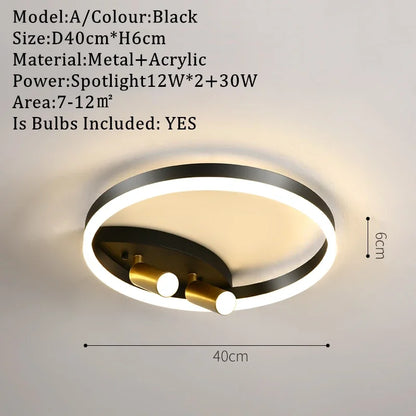 DecorBites™ Gold LED Ceiling Lights Remote Control Dimmable Living Room Kitchen Lighting