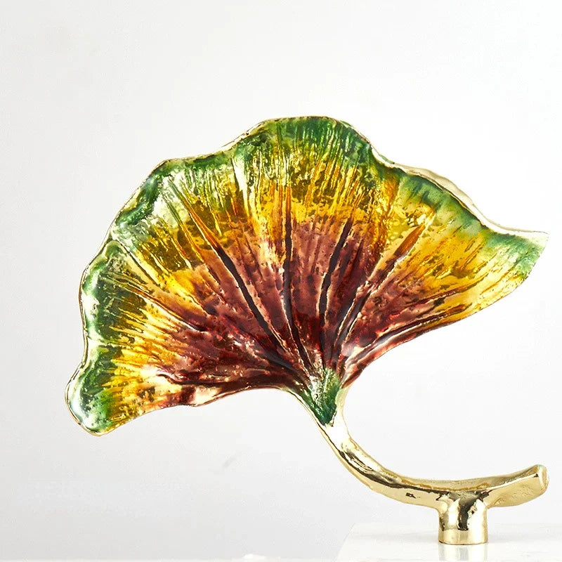 DecorBites™ Ginkgo Leaf Metal Sculpture Home Decor Figurine