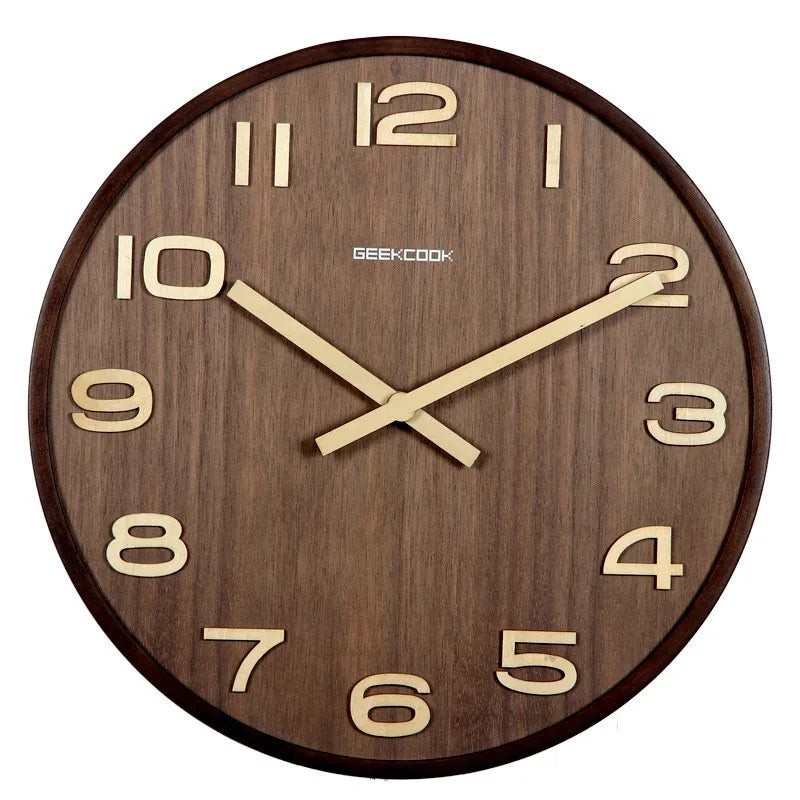 DecorBites™ Bamboo Wall Clock Modern Design Living Room Decor Timepiece
