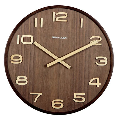 DecorBites™ Bamboo Wall Clock Modern Design Living Room Decor Timepiece