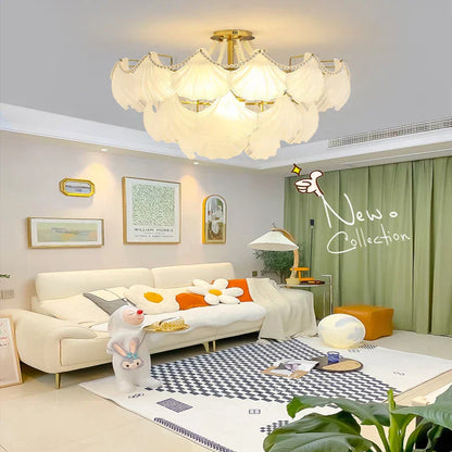 DecorBites™ Crystal Pearl Chain Chandelier: Luxe Hanging Lamp for Exquisite Home Decor