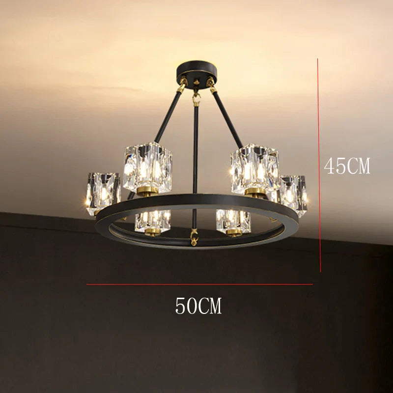 DecorBites™ Crystal Chandelier for Living and Dining Room Lighting
