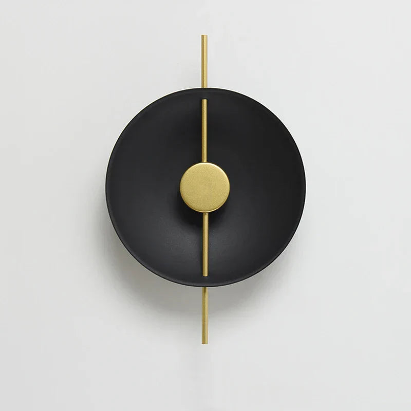 DecorBites™ Gold Circle LED Wall Light 10W, Postmodern Black Sconce for Foyer, Bedside, Hotel, Aisle