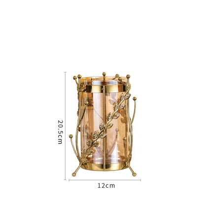 DecorBites™ Gilded Tree Branch Glass Vase for Stylish Flower Arrangement