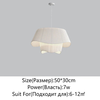 DecorBites™ Cream Fabric Chandelier: Retro Nordic Attic Light for Bedroom, Living Room, Dining Room