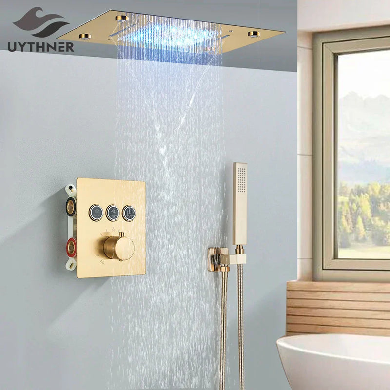 DecorBites™ 3-Way Shower System with Rainfall Waterfall Head and Bathtub Mixer Tap.