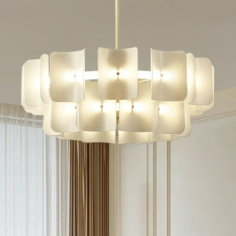 ™ LED Chandelier: Luxe Fingerprint Design for Living Room, Bedroom, Hotel Lobby
