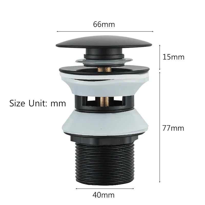 DecorBites™ Black Gold Pop Up Drain for Sink - Faucet Accessory Kit