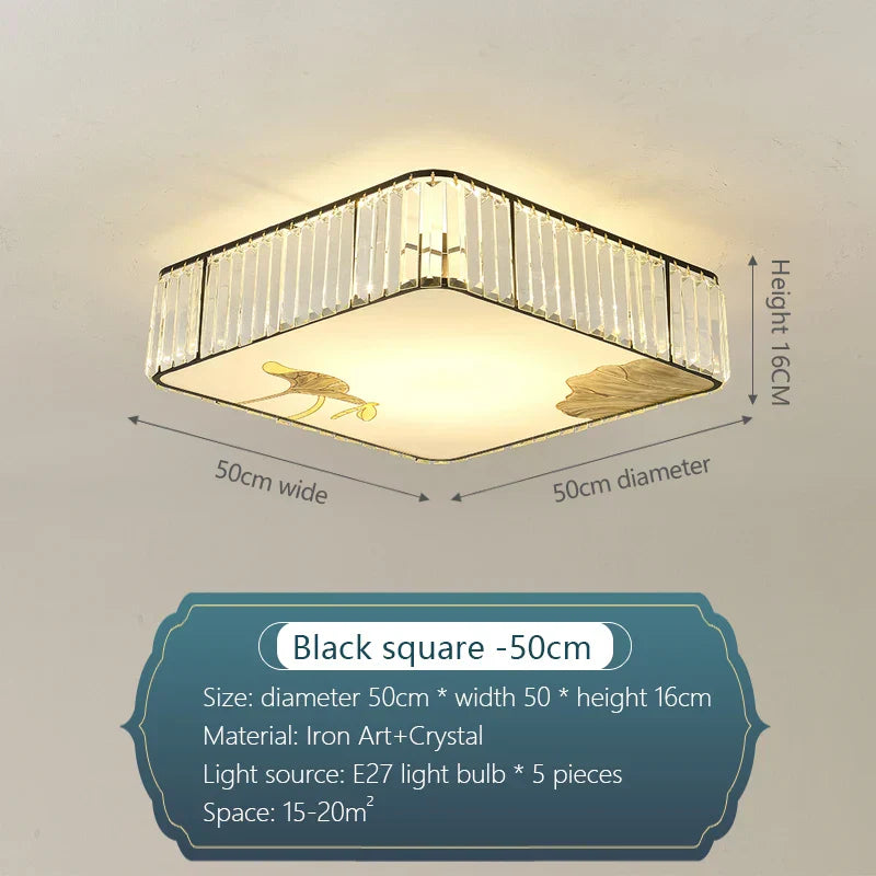 DecorBites™ Crystal Chinese Style Ceiling Light for Living Room and Bedroom