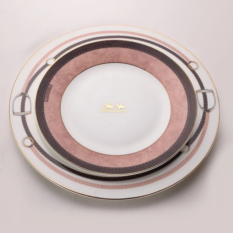 DecorBites™ Bone China Tableware Set: Dinner Plate, Coffee Cup, Saucer, Service Plate, Tea Cup