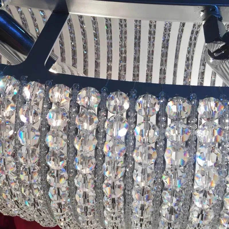 DecorBites™ Crystal Loft Chandelier: Modern Luxury LED Pendant Light for Living Room Decor