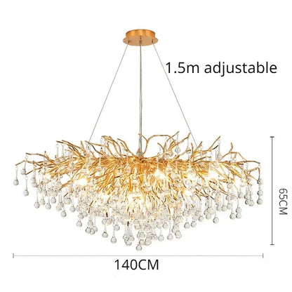 DecorBites™ Gloss Light Luxury Crystal Ceiling Chandelier for Living Room & Dining Room