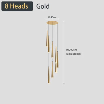 DecorBites™ Black LED Ceiling Chandelier: Stylish Staircase Lighting for Home Decor & Living Room