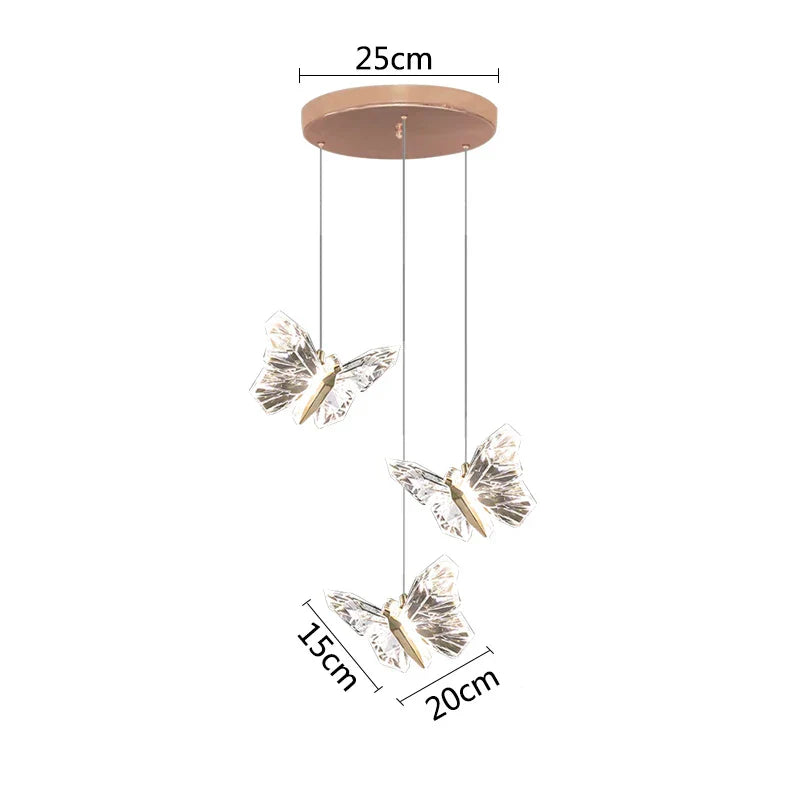DecorBites™ Crystal Butterfly Pendant Lamps LED Lighting for Home Decor and Luxury Ambiance