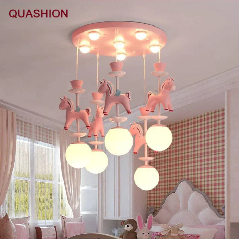 ™ Kids Dream Carousel Chandelier: Modern, Creative & Cute Bedroom Pendant Light