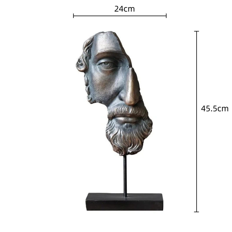 DecorBites™ Abstract David Face Resin Sculpture for Home Decor