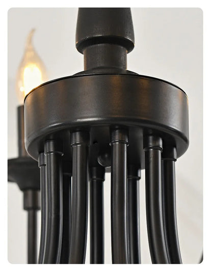 DecorBites™ Black Metal Chandelier 8 Heads Pendant Lights for Home Decor