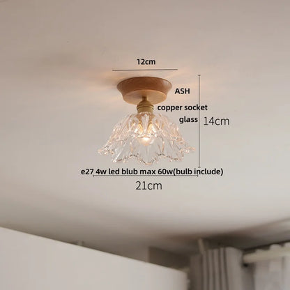 DecorBites™ Clear Glass LED Ceiling Light, Modern Nordic Bedroom Decor Ceiling Lamp