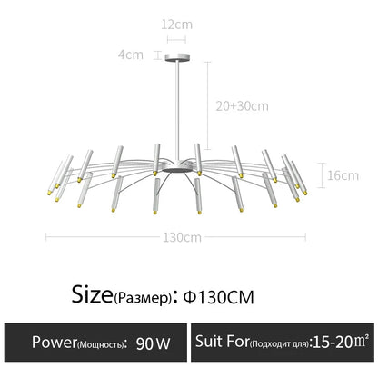 DecorBites™ LED Ceiling Chandelier: Minimalist Nordic Home Lighting for Living Room, Bedroom, Dining Area