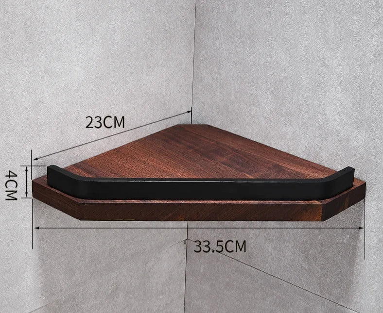 DecorBites™ Black Walnut Bathroom Set: Towel Rack, Bar, Shelf, Toilet Paper Holder, Brush Stand